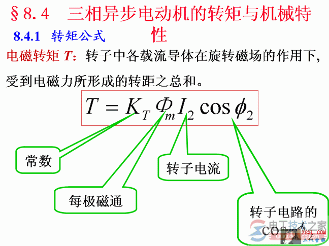 电机的磁感应转距T(转矩公式)