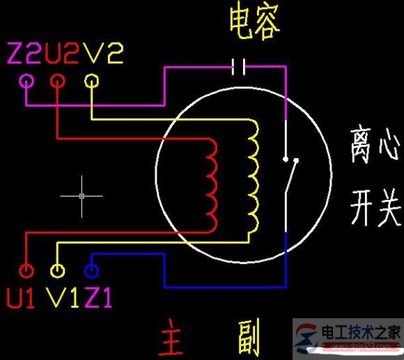 单相电机正反转实物接线图7